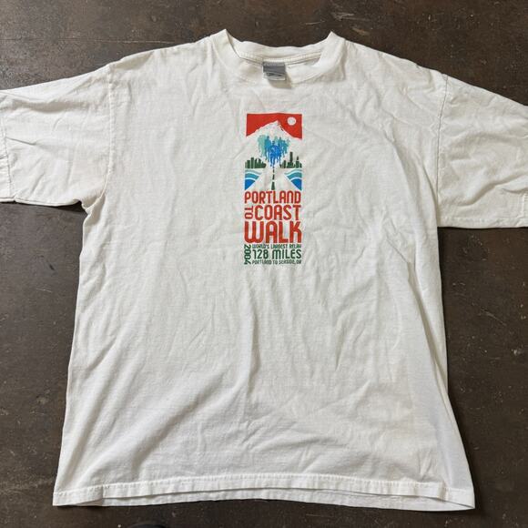 Vintage Nike Marathon Race Shirt Portland To Coast Walk 2004 Seaside OR Relay L - Picture 1 of 6